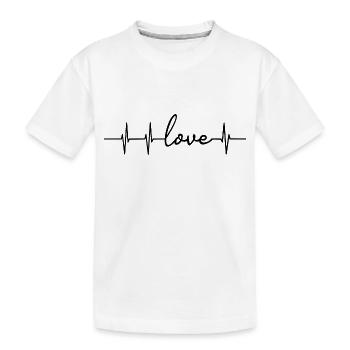 Love Heart Rate - Kids' Premium Organic T-Shirt - white - Front