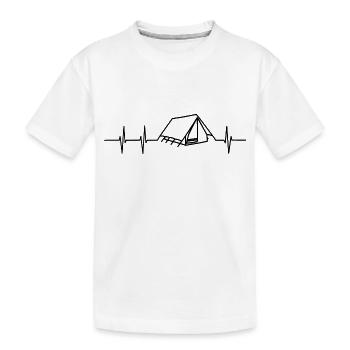 Heartbeat Camping - Kids' Premium Organic T-Shirt - white - Front