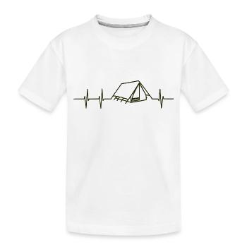 Herzfrequenz Camping - Kinder Premium Bio T-Shirt - Weiß - Vorne