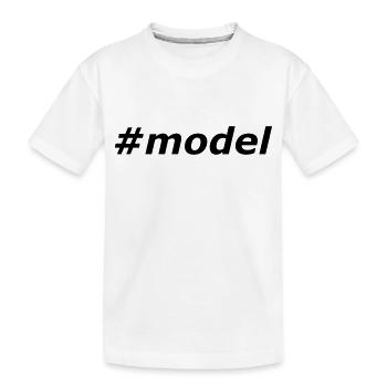 #model - Kinder Premium Bio T-Shirt - Weiß - Vorne
