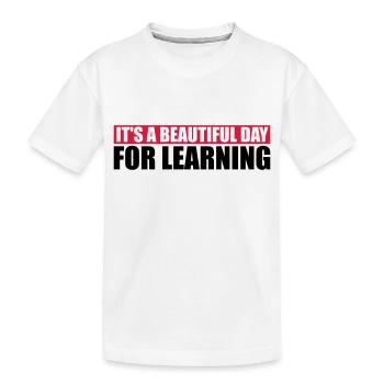 belle journée pour apprendre - T-shirt bio Premium Enfant - blanc - Devant