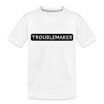 TROUBLEMAKER - Kinder Premium Bio T-Shirt - Weiß - Vorne