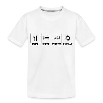 Marathon Triathlon Running Jogging Biking Cycling - Kids' Premium Organic T-Shirt - white - Front