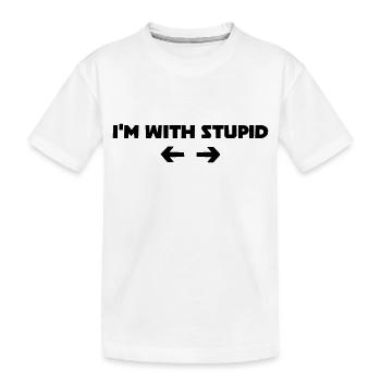 i m with stupid - Kinder Premium Bio T-Shirt - Weiß - Vorne