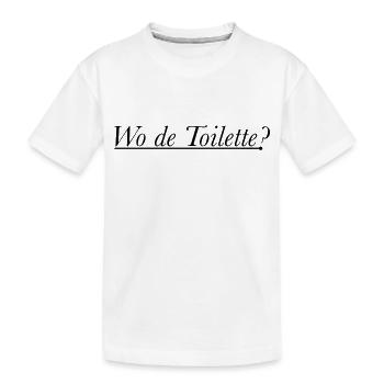 Eau de Toilette - Wo de Toilette? - Kinder Premium Bio T-Shirt - Weiß - Vorne