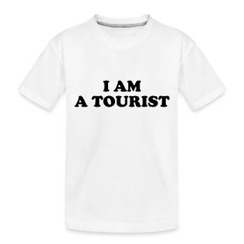 « Je suis un touriste » Anglais Noir - T-shirt bio Premium Enfant - blanc - Devant