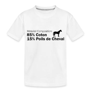 85% Coton, 15% Poils de Cheval - T-shirt bio Premium Enfant - blanc - Devant