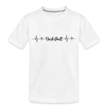 Basketball heartbeat - Kids' Premium Organic T-Shirt - white - Front