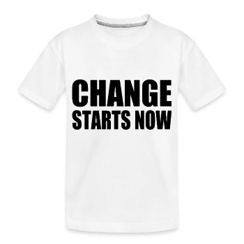 change starts now - T-shirt bio Premium Enfant - blanc - Devant