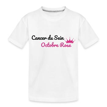 Cancer du Sein octobre rose - T-shirt bio Premium Enfant - blanc - Devant
