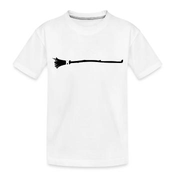 Besen ganz - Kinder Premium Bio T-Shirt - Weiß - Vorne