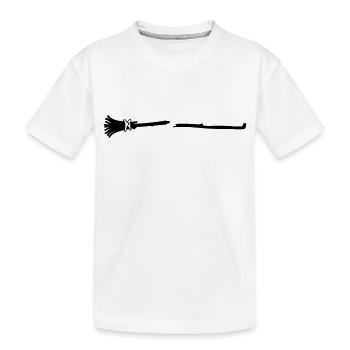 Besen gebrochen 2 - Kinder Premium Bio T-Shirt - Weiß - Vorne