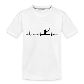 ECG HEARTBEAT DJ noir - T-shirt bio Premium Enfant - blanc - Devant