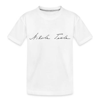 Nikola Tesla signature 1900 - Kinder Premium Bio T-Shirt - Weiß - Vorne