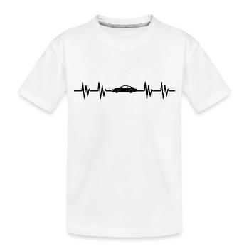 Heartbeat car - Kinder Premium Bio T-Shirt - Weiß - Vorne