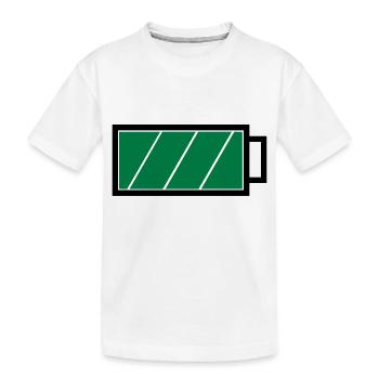 Battery full - Kids' Premium Organic T-Shirt - white - Front