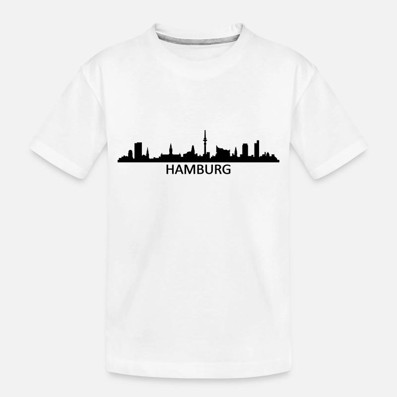Skyline Hamburg Name - Kinder Premium Bio T-Shirt - Weiß