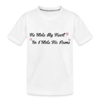 Stole My Heart - Kinder Premium Bio T-Shirt - Weiß - Vorne