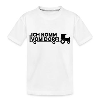 ich komm vom dorf - Kinder Premium Bio T-Shirt - Weiß - Vorne