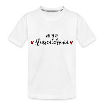 Beste Klassenlehrerin Lehrerin Schule Abschied - Kinder Premium Bio T-Shirt - Weiß - Vorne