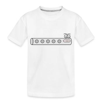 Comic Figur Querflöte - Kinder Premium Bio T-Shirt - Weiß - Vorne