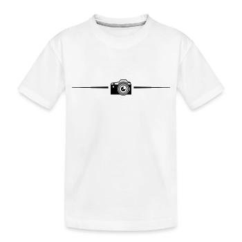 Camera line icon - Kids' Premium Organic T-Shirt - white - Front