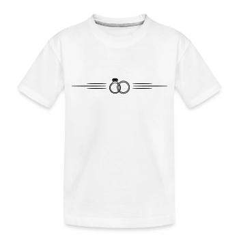 Wedding rings line rings - Kids' Premium Organic T-Shirt - white - Front