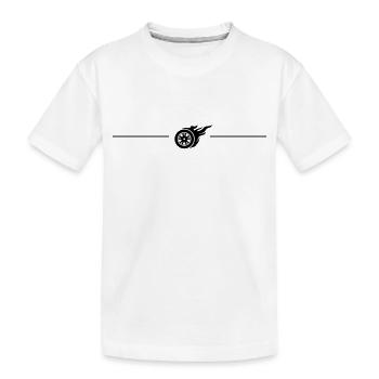 Tyre fire line - Kids' Premium Organic T-Shirt - white - Front
