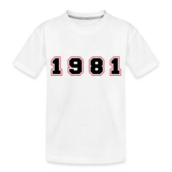 1981 Jahr Zahl - Kinder Premium Bio T-Shirt - Weiß - Vorne