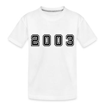 2003 Year Number - Kids' Premium Organic T-Shirt - white - Front