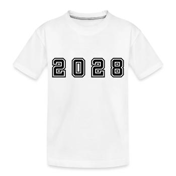 2028 Jahr Zahl - Kinder Premium Bio T-Shirt - Weiß - Vorne