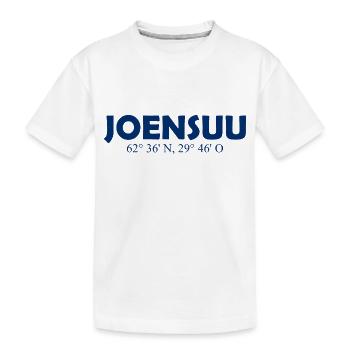 Joensuu - Finland - Coordinates - Longitude Latitu - Kinder Premium Bio T-Shirt - Weiß - Vorne