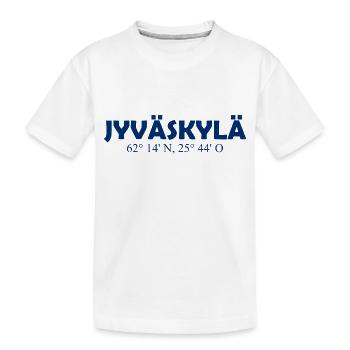 Jyväskylä - Finlande - Coordonnées - Longitude - T-shirt bio Premium Enfant - blanc - Devant