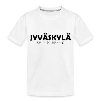 Jyväskylä - Finlande - Coordonnées - Longitude - T-shirt bio Premium Enfant - blanc - Devant
