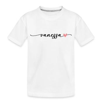 Vanessa Nom Prénom Calligraphie Police - T-shirt bio Premium Enfant - blanc - Devant