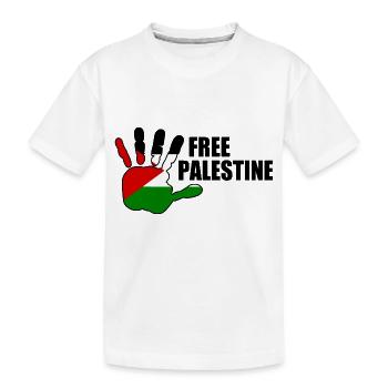 Free palestine - Kids' Premium Organic T-Shirt - white - Front