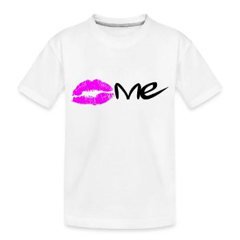 Kiss me - Kinder Premium Bio T-Shirt - Weiß - Vorne