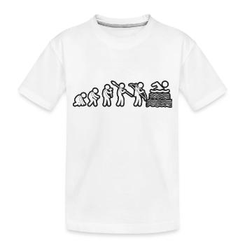 Evolution Swimming White Grunge - Kinder Premium Bio T-Shirt - Weiß - Vorne