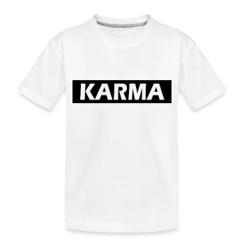 Karma - Kinder Premium Bio T-Shirt - Weiß - Vorne