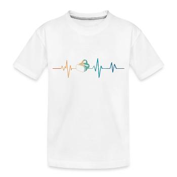 Heartbeat Retro VR Headset - Kids' Premium Organic T-Shirt - white - Front