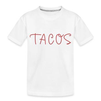 Texte sur les tacos - T-shirt bio Premium Enfant - blanc - Devant