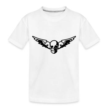 flying_skull - Kinder Premium Bio T-Shirt - Weiß - Vorne