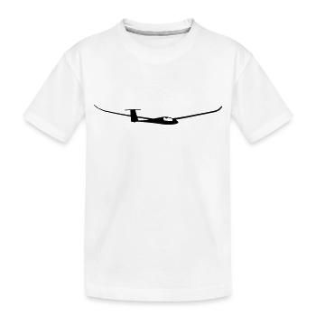 Segelflugzeug Discus - Kinder Premium Bio T-Shirt - Weiß - Vorne