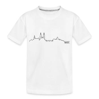 Skyline Basel - Kinder Premium Bio T-Shirt - Weiß - Vorne