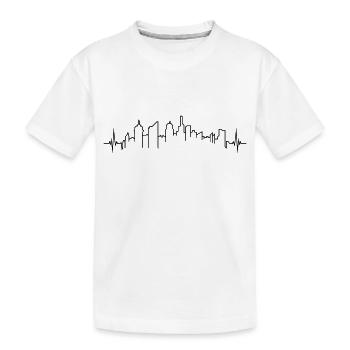 stadt puls herzschlag frequenz kontur linie metrop - Kinder Premium Bio T-Shirt - Weiß - Vorne
