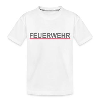 Feuerwehr Logo - Kinder Premium Bio T-Shirt - Weiß - Vorne