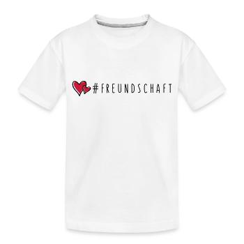 freundschaft herzen - Kinder Premium Bio T-Shirt - Weiß - Vorne
