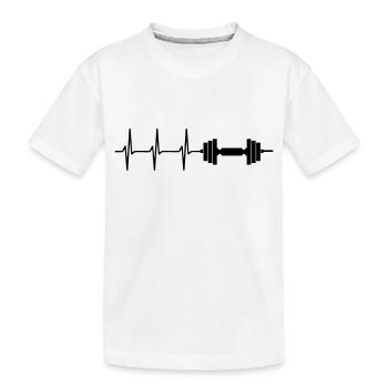 herzschlag haltère workout - T-shirt bio Premium Enfant - blanc - Devant