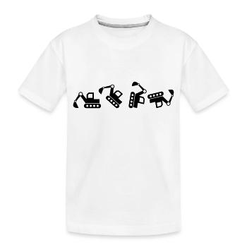 Bagger Baggerfahrer baggern Bauarbeiter Geschenk - Kinder Premium Bio T-Shirt - Weiß - Vorne