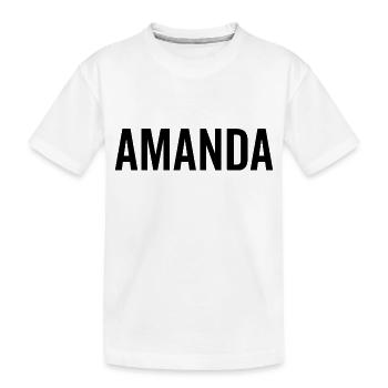 Amanda Nom personnalisé Police Texte Anniversaire - T-shirt bio Premium Enfant - blanc - Devant